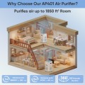 Air Purifiers for Home Large Room H13 True HEPA Filter Air Purifiers for Bedroom Up to 1850sqft Remove 99.97%